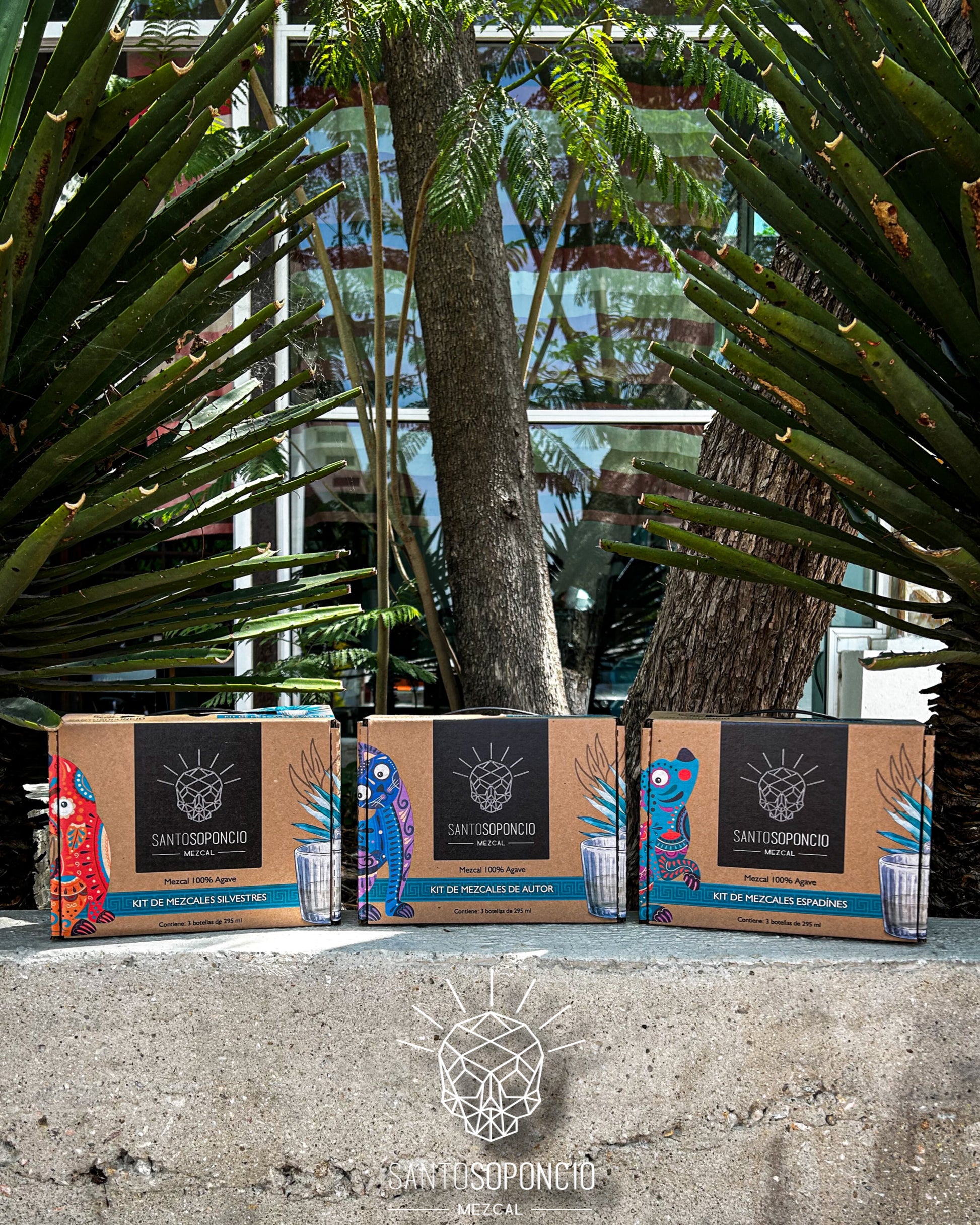 KIT MALETÍN DE MEZCALES DE 3 BOTELLAS DE 295ML