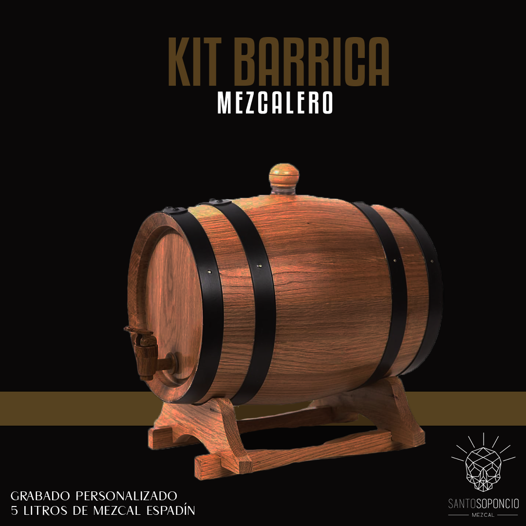 KIT BARRICA 5L MEZCAL ESPADÍN + GRABADO PERSONALIZADO DE REGALO