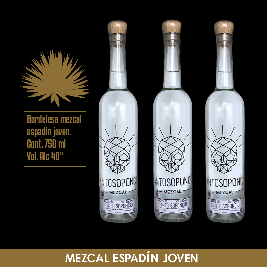 MEZCAL ARTESANAL JOVEN AGAVE ESPADÍN CERTIFICADO (BOTELLA BORDELESA)