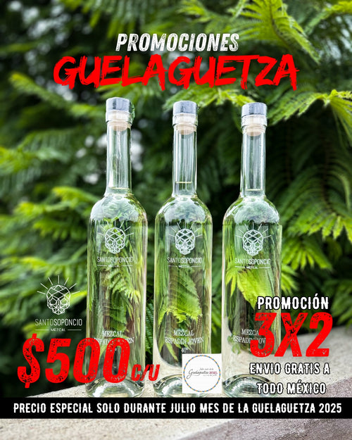 Botella bordalesa de 750ml mezcal Espadín Joven